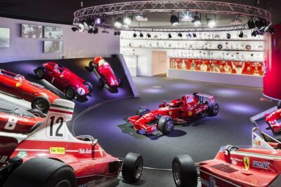 Ferrari Lamborghini Pagani Museums - Tour from Bologna - Ferrari Museum in Maranello: rotating models, Formula One focus, and upgrade options